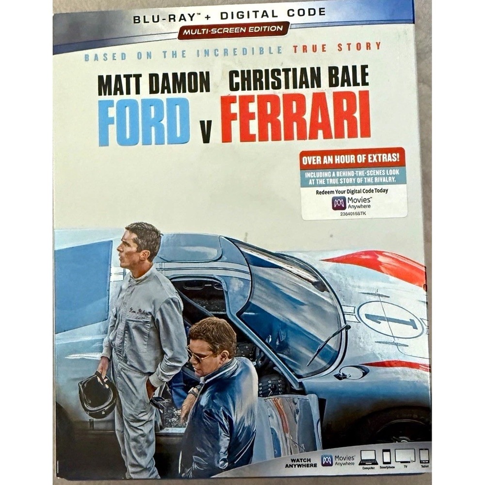 Ford v Ferrari Blu-ray Multi-Screen Edition + Digital Copy Matt Damon Bale